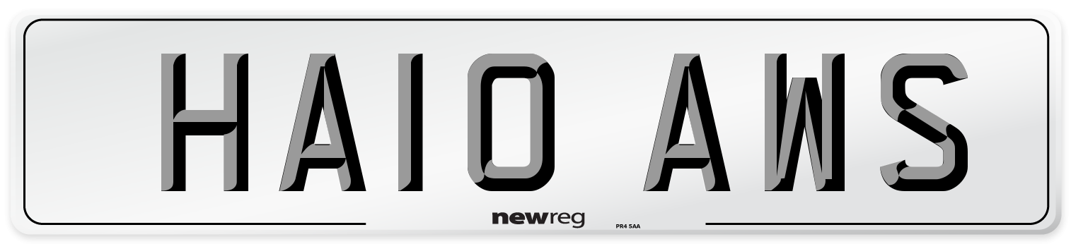 HA10 AWS Number Plate from New Reg